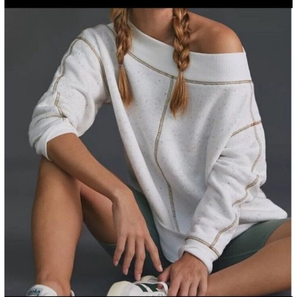 Pilcro and the Letterpress Tops - Pilcro and The Letterpress Anthropologie  Sweatshirt Top Ivory Confetti X-Small